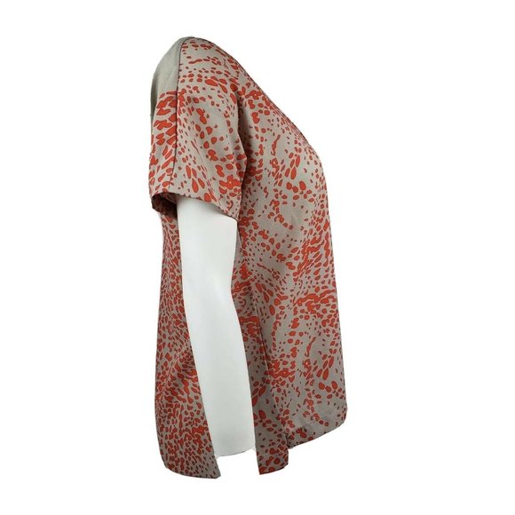 Collective Concepts Top Size S Small Gray Orange Short Sleeve Keyhole Back - Picture 4 of 6